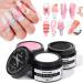 STARVINA Solid Builder Gel Nail Kit 5 in 1 Non Stick Builder Gel for Acrylic Nails Pink White Clear Nail Extension Gel for UV Nail Glue Carving 3D Modeling Nail Art (3PCS 15ML UV Lamp Required) Pink&Clear&White