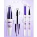 LYSdefeu 5D Blue Silk Fiber Mascara and Blue Liquid Eyeliner Set Waterproof and Smudgeproof Liquid Eyeliner Long Lasting Volume Curly Lengthening Mascara for Parties Colorful Eye Makeup4 Blue - Buy Online on GoSupps.com