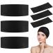 128 Pieces Disposable Spa Facial Headbands Stretch Non-Woven Facial Headband Soft Skin Care Hair Band with Convenient Closure for Women Girls Salons Esthetician Supplies  Black Large