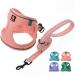 Bella & Pal dog harness Small dogs with a leash step-in dishes made of Air mesh anti-train reflective breathable breastware puppy dishes for small dogs cat dishes pink XS XS (30-35cm breast size) Coral pink