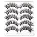 Icycheer mixed 3D artificial eyelashes full strip natural long thick cross long wispy fluffy dramatic doll eyelashes cosplay 5 couple lashes makeup (60)