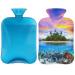 Summer heat bottle with a tropical animal with a fluffy cover 2 l capacity hot water bottle for cozy nights relieves pain back neck and shoulders