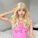 EUPSIIU Long Wave Blonde Wigs for Women 27 Long Curly Wigs with Bangs Ladies Fancy Dress Wig Synthetic Hair Wigs Women's Charming Full Hair Replacement Wigs for Cosplay Party Daily Use (Blonde) - Buy Online on GoSupps.com