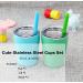 Colorful PoPo Cute Stainless Steel Kids Cup Set - Mini Insulated Tumblers for Toddlers - 8.5oz with Lids & Straws - Teal Mint (Set of 2) - Buy Online on GoSupps.com