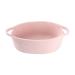 Small Woven Basket Cute Oval Cotton Rope Gifts Basket with Handle Empty Baby Wicker Storage Basket Nursery Box Bin Kids Organizer Cat Dog Toy Basket Easter Basket (Light Pink)