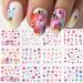 Flower Nail Art Stickers 12pcs Nail Art Water Decals Transfer Foils for Nails Art Supplies Spring Rose Floral Leaf Decals Sliders Summer Manicure Decoration for Women Acrylic Nails Art Design B