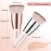 OMANIAC Silver Makeup Brushes - Flat Top Pro Foundation & Concealer Brush for Flawless Blending | Travel-Friendly for Liquid Cream & Powder - Buy Online on GoSupps.com