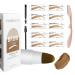 Eyebrow Stamp Stencil Kit  Eye Brow Stamping and Shaping Kit  One Step Brow Stamp Kit with 10 Reusable Perfect Eyebrow Stencils  2 Eyebrow Brushes  Long-lasting Waterproof Eyebrow Makeup(Blonde)