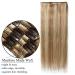 Elailite Clip-in Extensions | Real Human Hair 8 PCs 18 Clips 25cm 50g #12/613 Golden Brown & Bleached Blonde - Buy Online on GoSupps.com