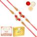 Ghasitaram Gifts Rakhis Online for Brother- Set of 2-6190 Rakhi Thread with 200 GMS of Kaju katli and 200 GMS of Soan Papdi 2 Rakhis with 200 gms of Kaju katli and Soan Papdi