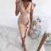 Briskorry V-Neck Floral Knee-Length Business Dresses for Women - Summer Elegant Bustier & Ruffled Hem Festival Styles - Buy Online on GoSupps.com