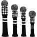 Scott Edward Handmade Knitted Golf Head Covers Set - 4PCS Black White Gingham Pom Pom Design for Driver & Fairway Woods - Buy Online on GoSupps.com