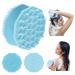 Scalp massage brush 2 in 1 soft silicone head massage brush peeling body brush scalp massage hair growth suitable for different skin types for children women and men (blue) 10.5cm blue