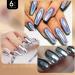 Pockcat 6 Colors Chrome Nail Powder Set for Glittery Metal Mirror Effect - 3D Holographic Ice Aurora Dust Nail Art Kit with Sponge Sticks - Buy Online on GoSupps.com