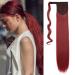 Pferdeschwanz hair part braid clip in ponytail hair extension synthetic hair extension hair piece wrap on for women 58.5 cm smooth-maroon mix dark red