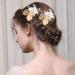Flower Wedding Hair Comb Slides Pearl Bridal Hair Pins Comb Bridal Hair Accessories Wedding Rhinestone Headpiece Hair Slides for Bride Bridesmaid Girls Women # 2