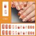 Halloween Glitter Flowers Press-On Nails | Short Square Acrylic Fake Nails | Pumpkin & Ghost Designs | Reusable Glossy Full Cover | Glue-On Stick-On Nails for Women | Style 11 - Buy Online on GoSupps.com