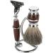 Premium Metal Shaving Brush Holder Stand - 2 in 1 Curved Design for Razor & Brush - Portable Universal Men's Facial Care Accessory - Silver - Buy Online on GoSupps.com