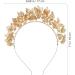 SOLUSTRE Bridal Headband Gold Leaf Princess Tiara Wedding Headpiece Prom Festival Hair Accessories for Women Girls Golden - Buy Online on GoSupps.com