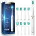 Dada-Tech Sonic Electric Toothbrush for Adults with 90% Rounded Bristles 5 Cleaning Modes 2-Minute Timer and 9 Replacement Reminder Brush Heads (White)