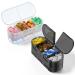 Weekly Pill Organizer 2/3/4 Times a Day Double-Sided Opening Design Portable Pill Box for Storing Medication/Vitamins/Fish Oils/Supplements (Variable Grids White Black 2PC) White Black B