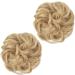 2-Piece Blonde Messy Hair Bun Extensions for Women and Girls - Curly Wavy Hair Scrunchies - Easy Updo Chignons - Synthetic Donut Hair Pieces - 24 - Buy Online on GoSupps.com