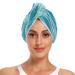 Sea Wave Hair Towel 2 Pack Super Absorbent Hair Drying Towel Quick Dry Hair Turbans Head Towel with Button Twisty Wrap for Women Girls