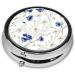 Portable Round Pill Box with Flowers & Cornflowers Daisies - Lightweight Moisture-Proof Vitamin Organizer - Buy Online on GoSupps.com