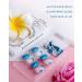 JUSTOTRY 24 Pcs Almond Press-On Nails | Glossy Full Cover Acrylic Fake Nails with French Steelblue Design | Nail Art Kit with Glue - Buy Online on GoSupps.com