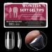 Soft Gel Nail Tips Square - WOWITIS 550 Pcs Medium Full Cover Nail Tips for Soak Off Nail Extensions Clear Pre-buff PMMA False Press on Gelly Nail Tips with Case for Nail Salons and DIY Nail Art square 550 pcs