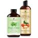 Handcraft Blends Fresh Scalp Therapy Set: Moroccan Argan Oil (8 Fl Oz) and Peppermint Essential Oil (4 Fl Oz) 100% Pure & Natural for Invigorating Hair and Scalp Care
