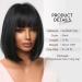 AWEE Black Short Bob Wig with Bangs - 10 Inch Natural Straight Synthetic Hair for Daily Wear and Cosplay - Buy Online on GoSupps.com