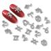 WOKOTO 24pcs Silver Zodiac Signs & Letters Nail Charms for Acrylic Nails - 3D Nail Jewelry Kit with Rhinestones for Zodiac Nail Art & Jewelry Making - Buy Online on GoSupps.com