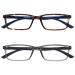 Opulize sea glasses Blue light filter narrow frame spring hinges improve the sleep computer glasses gaming anti-reflective men B9 +2.00 diopters brown / gray