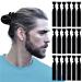 79STYLE 100pcs Black Fabric Hair Ties For Men Knotted Men Hair Ties For Men Buns No Damage No Breakage Ribbon Flat Hair Bands For Guys Long Men Hair Accessory (100pcs -Black)