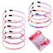 10 pieces of floral headbands and 500 jelly-colored rubber bands colored girl headbands floral pattern headbands pink headbands suitable for most young girls.