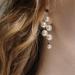 Boho Pearl Drop Earrings - Long Tassel & Gold Cluster Studs | Bridal & Wedding Jewelry for Women - Buy Online on GoSupps.com