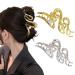 iFiner 2 PCS Metal & Pearl Hair Claw Clips Gold & Silver Color Large Hair Claws Clip Non Slip Barrette Strong Hold Jaw Clamps Fashion Hair Styling Gift Headwear Hair Accessories for Women Girls Pattern A