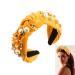 Umimiss Yellow Headband with White Pearl Rhinestone Crystal Jeweled - Head Bands Adult Women Pearl Headband Gold Headband Pearl Hair Accessories Yellow Hair Accessories Boho Head Band Headpieces
