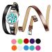 Phogary aromatherapy bracelets aroma oil diffuser bristles/fragrance made of stainless steel The bracelet with 2 leather belt 10 colored felt circles for Valentine's Day Mother's Day birthday gift