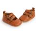 Baby Girls First Walking Shoes | Mary Jane PU Leather Princess Shoes | Anti-Slip Infant Baby Shoes 6-12 Months (Brown) - Buy Online on GoSupps.com