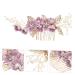 Minkissy Rhinestone Hair Jewelry for Women | Floral Pattern Wedding Hair Comb | Violet Metal Bride Accessory - Buy Online on GoSupps.com