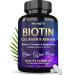 Biotin with Hyaluronic Acid, Keratin, and Collagen Supplements - Hair Growth Vitamins for Women, Healthy Nails and Skin, B1, B2, B3, B6, B7 Complex, USA 60 Count (Pack of 1)