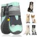 Slowton dog shoes Paw protection 2 pieces of waterproof dog shoes outdoor with non-slip sole reflective Velcro fastener Dog boots for small medium-sized dogs winter (green size 5) size 5: width 6 cm K.gr n-water density (2 pieces)