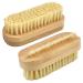 2 Pcs Nail Brushes Wooden Hand Cleaning Brush Double Sided Nail Finger Tip Scrubbing Brushes Small Fingernail Cleaning Brush Bamboo Handle Scrubber Universal for Toes Nails Hands Garden Salon
