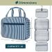 Pavilia Hanging Toiletry Bag - Travel Toiletries Organizer for Men and Women, Foldable Roll-up Design, Water Resistant with Mesh Pocket (Navy Stripe) - Buy Online on GoSupps.com