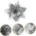 HOMSFOU 15pcs Decorative Flower Christmas Flowers Christmas Flower Ornaments Christmas Tree Pendants Christmas Flower Poinsettia Flowers Pvc Imitation Flower Golden Pink Flower Silver 13x13cm - Buy Online on GoSupps.com