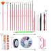 Nail Art Brush Set - 15 Brushes 5 Dotting Pens & Accessories for Gel Nails | UngHie International Shipping - Buy Online on GoSupps.com
