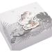 Cute Baby 3D Elephant Grey Tooth and Curl Keepsake Box | Silver Stars and Palm Leaves Design | 10cm x 5cm x 8cm - Buy Online on GoSupps.com