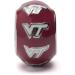 Virginia Tech Hokies White VT on Red Round Bead Charm - Officially Licensed Stainless Steel Jewelry - Buy Online on GoSupps.com